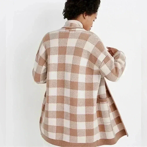 Madewell Minetta Sweater Coat in Buffalo Check Plaid Cardigan Wool Size XS - Picture 8 of 9